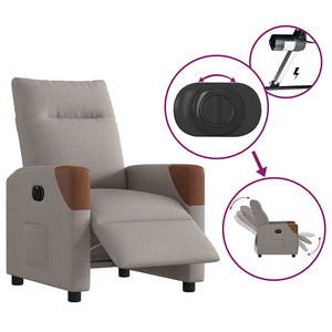 Fauteuil inclinable électrique Taupe Tissu
