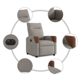 Fauteuil inclinable électrique Taupe Tissu