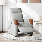 Fauteuil de massage inclinable électrique gris nuage tissu