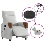 Fauteuil de massage inclinable électrique gris nuage tissu