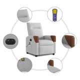 Fauteuil de massage inclinable électrique gris nuage tissu