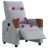 Fauteuil de massage inclinable électrique gris clair tissu