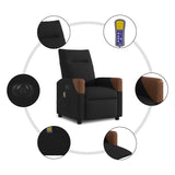 Fauteuil de massage inclinable électrique Noir Tissu