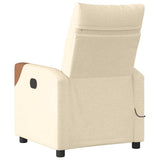 Fauteuil inclinable de massage électrique crème tissu