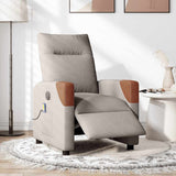 Fauteuil de massage inclinable électrique Taupe Tissu