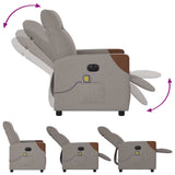 Fauteuil de massage inclinable électrique Taupe Tissu