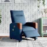 Fauteuil inclinable de massage électrique Bleu Tissu