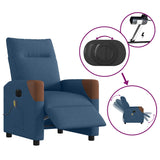 Fauteuil inclinable de massage électrique Bleu Tissu