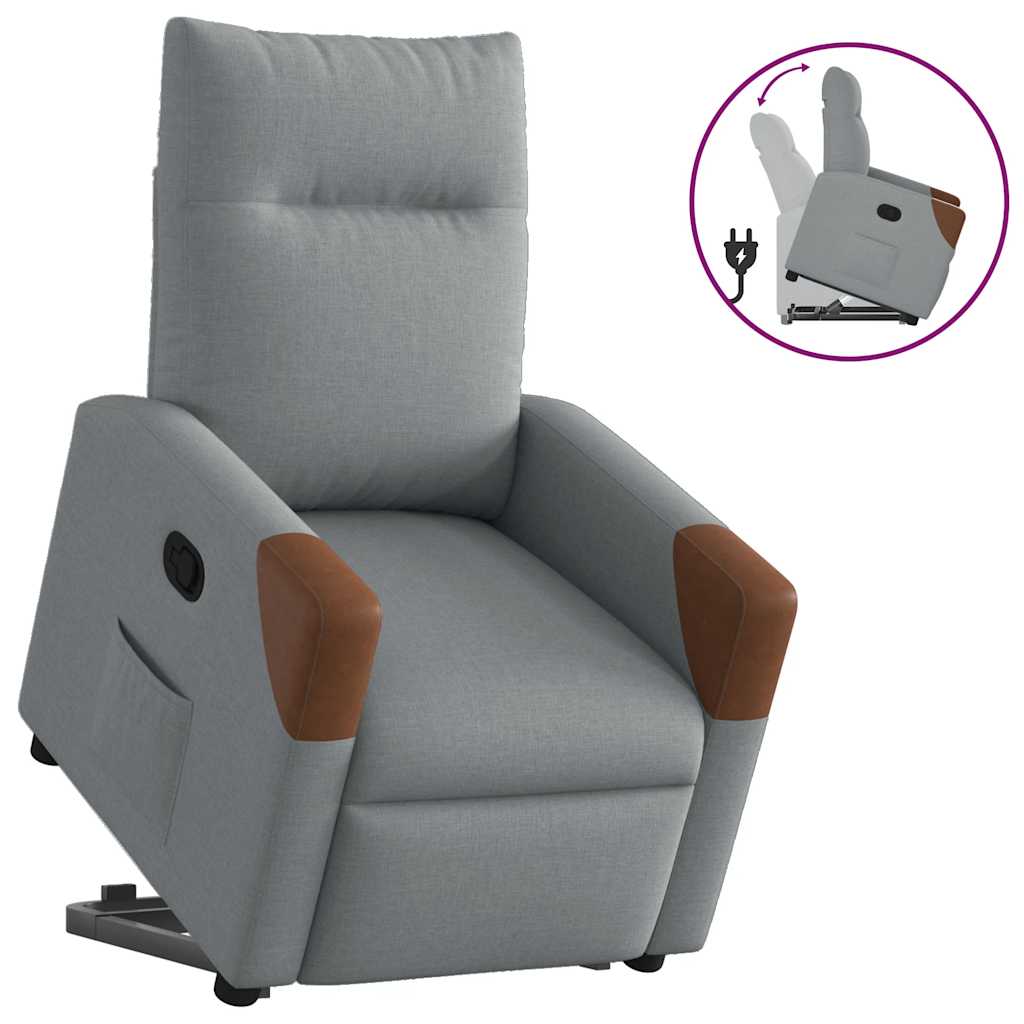 Fauteuil inclinable Gris clair Tissu