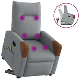 Fauteuil de massage inclinable Gris clair Tissu