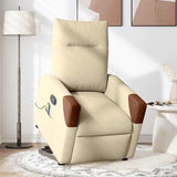 Fauteuil inclinable de massage Crème Tissu