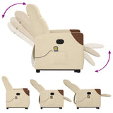 Fauteuil inclinable de massage Crème Tissu