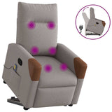Fauteuil inclinable de massage Taupe Tissu