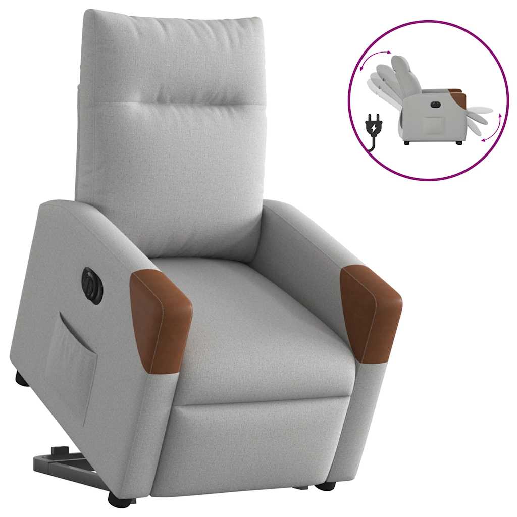 Fauteuil inclinable électrique gris nuage tissu