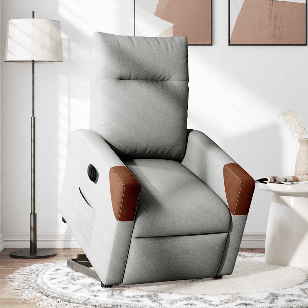 Fauteuil inclinable électrique gris nuage tissu