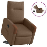 Fauteuil inclinable électrique marron tissu