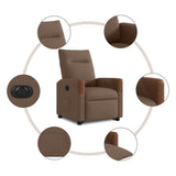 Fauteuil inclinable électrique marron tissu