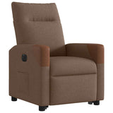 Fauteuil inclinable électrique marron tissu