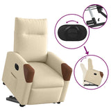 Fauteuil inclinable électrique crème tissu