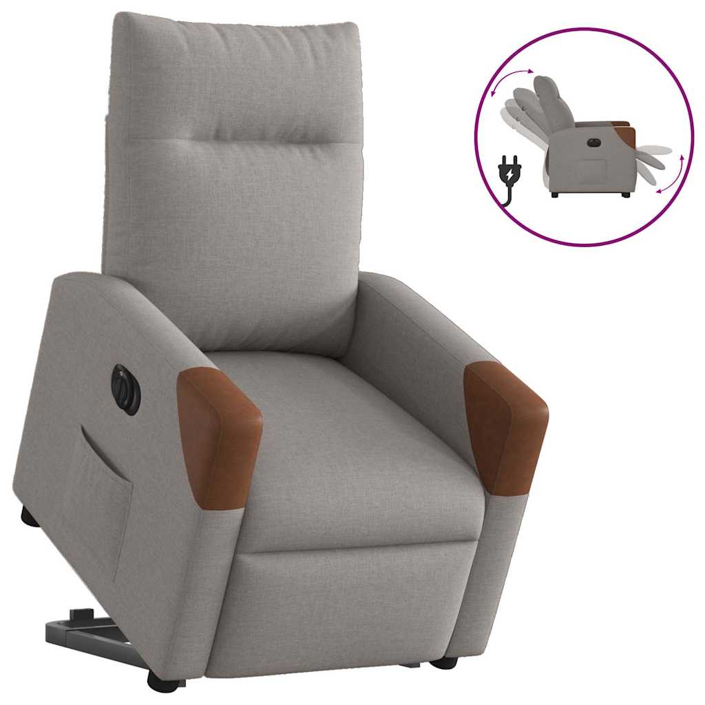 Fauteuil inclinable électrique taupe tissu