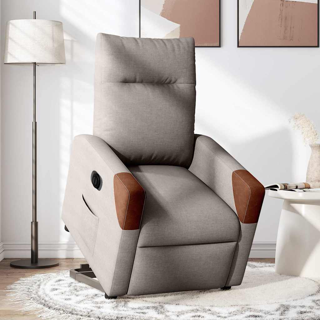 Fauteuil inclinable électrique taupe tissu