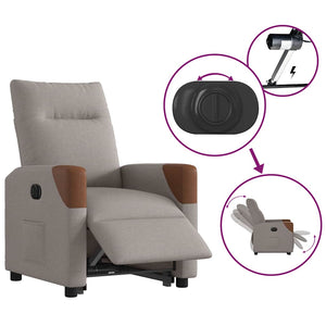 Fauteuil inclinable électrique taupe tissu