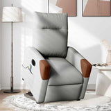 Fauteuil inclinable de massage électrique gris nuage tissu
