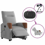 Fauteuil inclinable de massage électrique gris nuage tissu