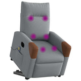 Fauteuil inclinable de massage électrique Gris clair Tissu
