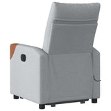 Fauteuil inclinable de massage électrique Gris clair Tissu