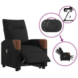 Fauteuil inclinable de massage électrique Noir Tissu