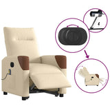 Fauteuil inclinable de massage électrique Crème Tissu