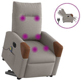 Fauteuil inclinable de massage électrique Taupe Tissu