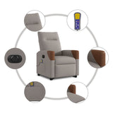 Fauteuil inclinable de massage électrique Taupe Tissu
