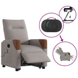 Fauteuil inclinable de massage électrique Taupe Tissu