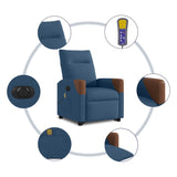 Fauteuil inclinable de massage électrique bleu tissu