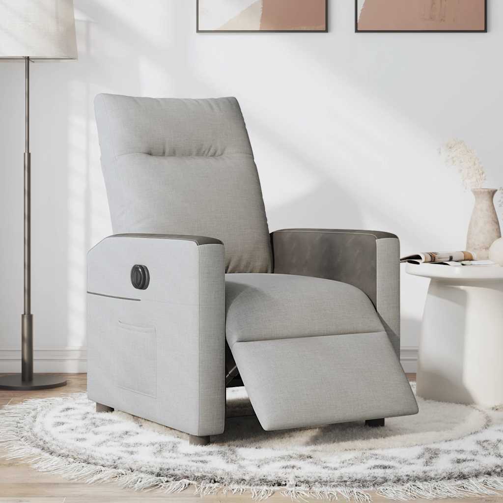 Fauteuil inclinable électrique gris nuage tissu