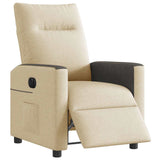 Fauteuil inclinable électrique Crème Tissu