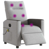 Fauteuil de massage inclinable électrique gris nuage tissu