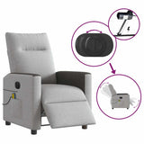 Fauteuil de massage inclinable électrique gris nuage tissu