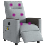 Fauteuil de massage inclinable électrique gris clair tissu
