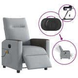 Fauteuil de massage inclinable électrique gris clair tissu
