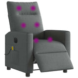 Fauteuil inclinable de massage électrique gris foncé tissu