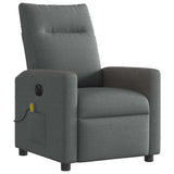 Fauteuil inclinable de massage électrique gris foncé tissu