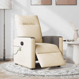 Fauteuil inclinable de massage électrique crème tissu