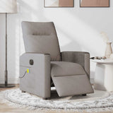 Fauteuil de massage inclinable électrique Taupe Tissu