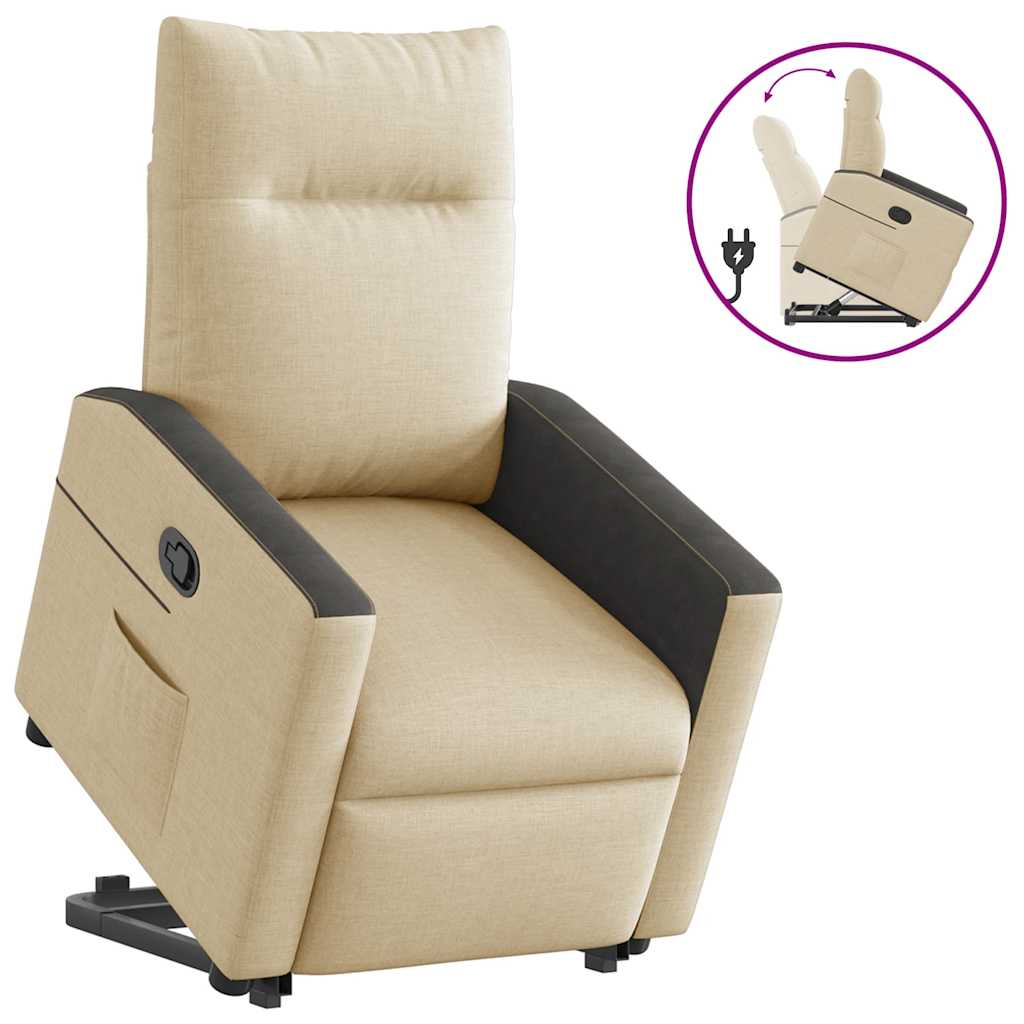 Fauteuil inclinable Crème Tissu