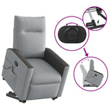 Fauteuil de massage inclinable Gris clair Tissu