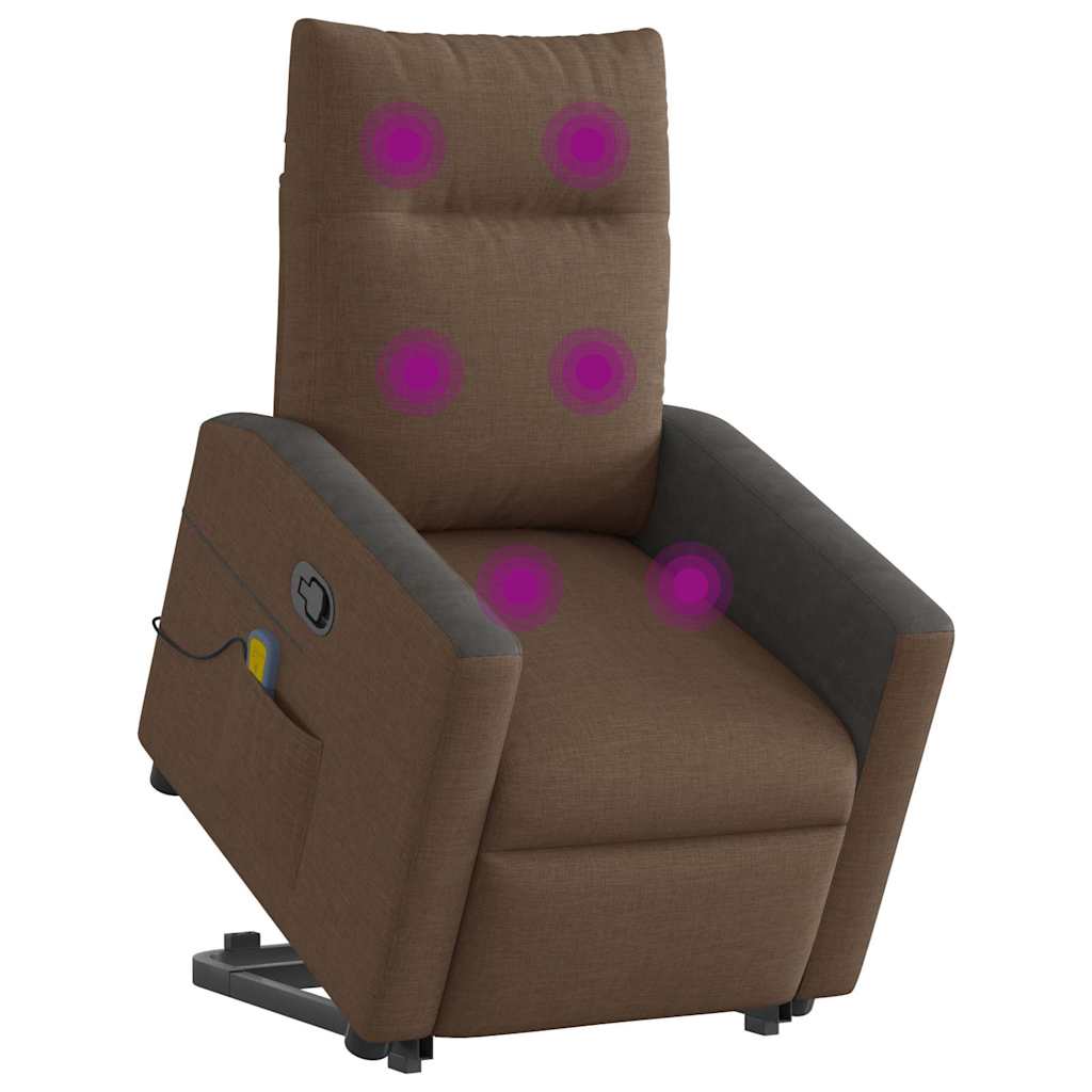 Fauteuil de massage inclinable Marron Tissu