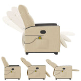 Fauteuil inclinable de massage Crème Tissu